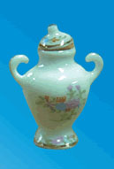 Collectible Hand Painted Lidded Porcelain White Jar - EP 05036 - Click Image to Close
